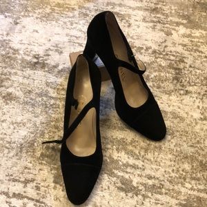 Chanel black suede Mary Jane heels. Size european 37/ 6.5 US approx